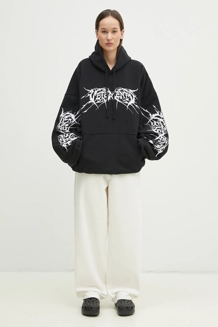 VETEMENTS sweatshirt Death Metal Cropped Boxy black color hooded
