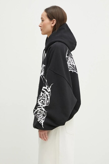 VETEMENTS sweatshirt Death Metal Cropped Boxy black color hooded