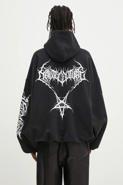 VETEMENTS sweatshirt Death Metal Cropped Boxy black color hooded