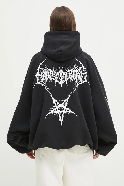 VETEMENTS sweatshirt Death Metal Cropped Boxy black color hooded
