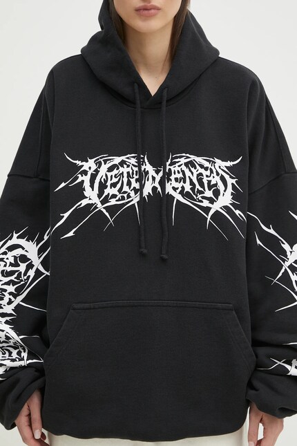 VETEMENTS sweatshirt Death Metal Cropped Boxy black color hooded