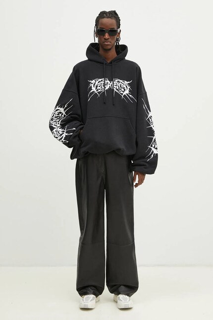 VETEMENTS sweatshirt Death Metal Cropped Boxy black color hooded