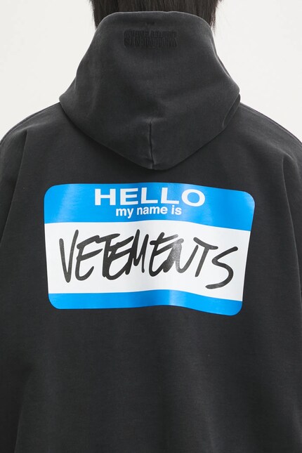 VETEMENTS cotton sweatshirt My Name Sticker Cropped Boxy black