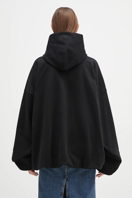 VETEMENTS sweatshirt No Posts Cropped Boxy black color hooded with