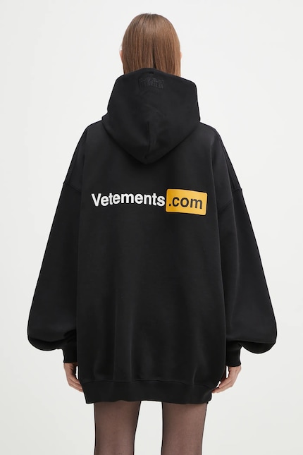 Кофта VETEMENTS Vetements.Com Oversized цвет чёрный с капюшоном с Кофта VETEMENTS Vetements.Com Oversized цвет чёрный с капюшоном с