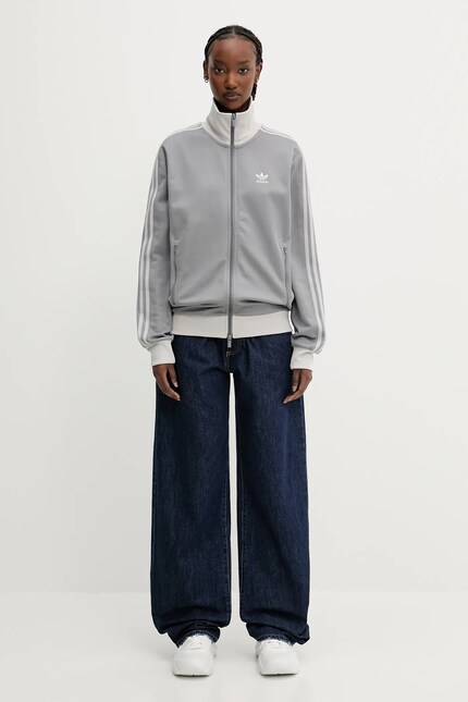 adidas Originals sweatshirt Classic Track Top gray color with an