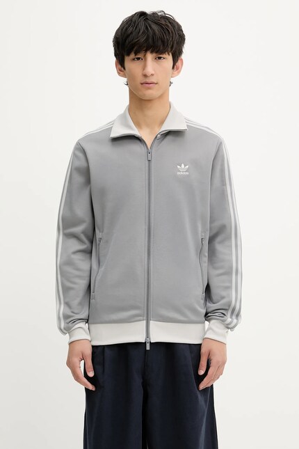 adidas Originals sweatshirt Classic Track Top gray color with an