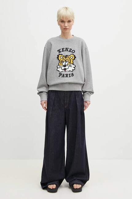 Kenzo cotton sweatshirt x Verdy gray color with a print