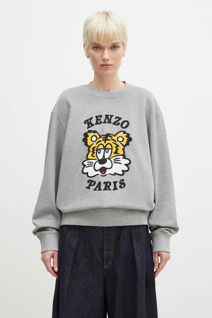 Хлопковая кофта Kenzo x Verdy цвет серый с принтом FF58SW2394MF.94