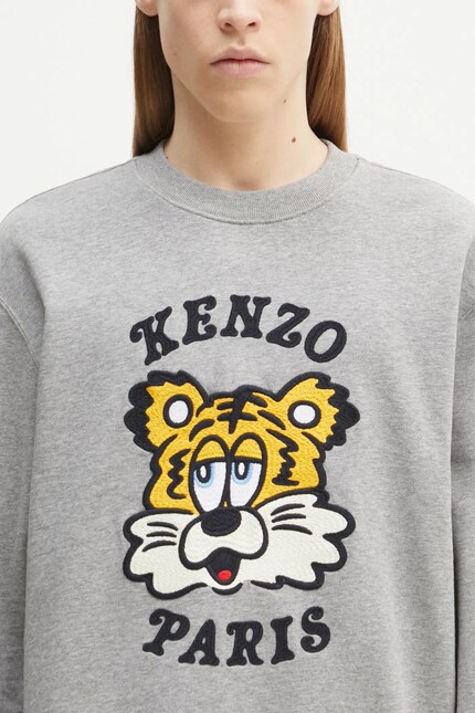 Kenzo cotton sweatshirt x Verdy gray color with a print