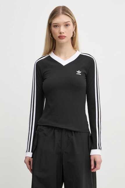 トップス iiy adidas Originals longsleeve shirt V-NECK LS women's black color
