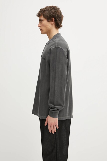 Carhartt WIP cotton longsleeve top L/S Morrison Rugby Shirt gray