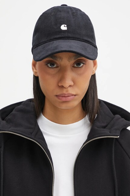 Carhartt WIP cotton baseball cap Harlem Cap black color smooth