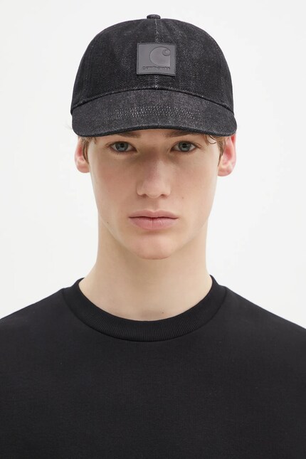 Carhartt WIP denim baseball cap Lincoln Cap black color with an