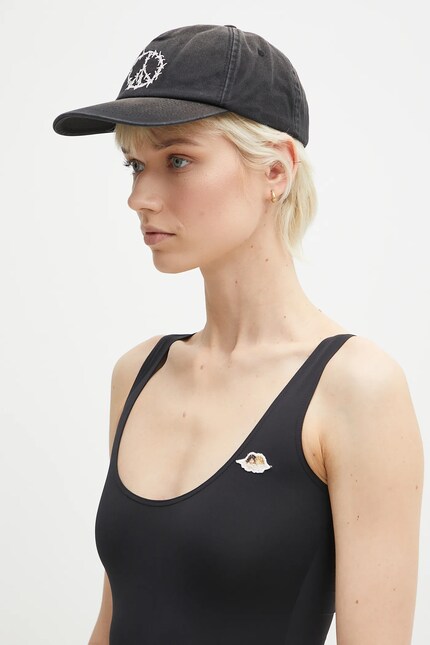 Aries cotton baseball cap Peace Cap black color with an  display picture 2