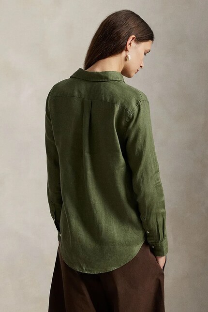 Polo Ralph Lauren shirt linen Women's green plain 211970730 at PRM US