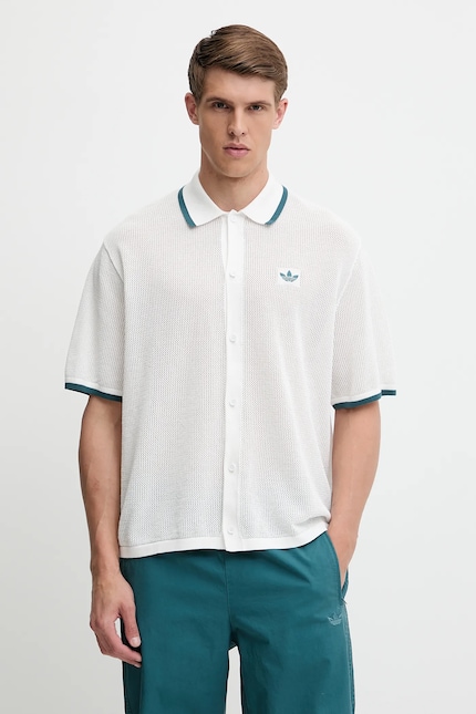 adidas Originals cotton shirt Knitted Shirt white color relaxed KC3526 at PRM US adidas Originals cotton shirt Knitted Shirt white color relaxed KC3526 at PRM US