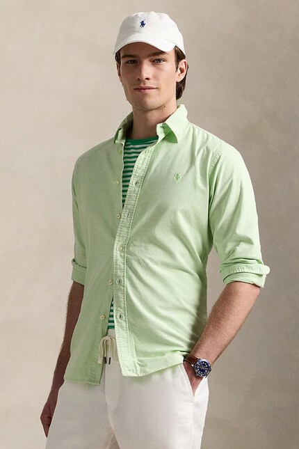 Polo Ralph Lauren cotton shirt Sport Shirt men's green color
