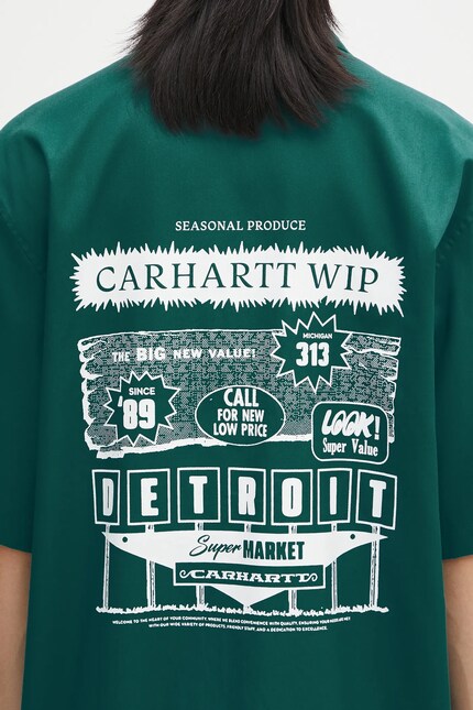 Carhartt WIP shirt S/S Deli Shirt green color relaxed I034738 at