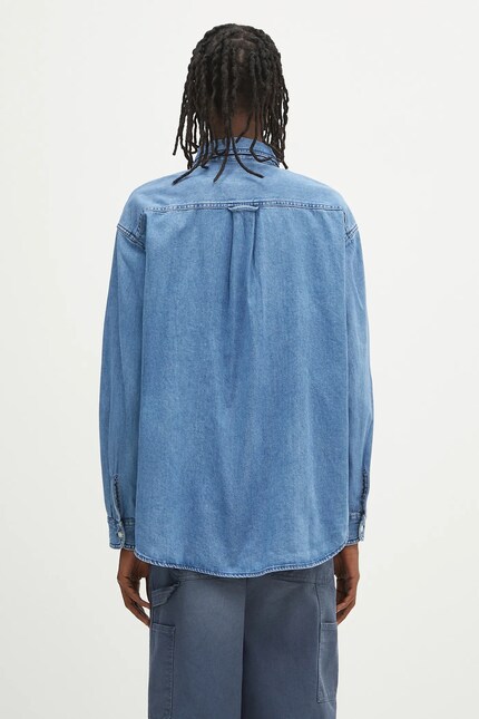 Carhartt WIP denim shirt L/S Lucas Shirt blue color relaxed