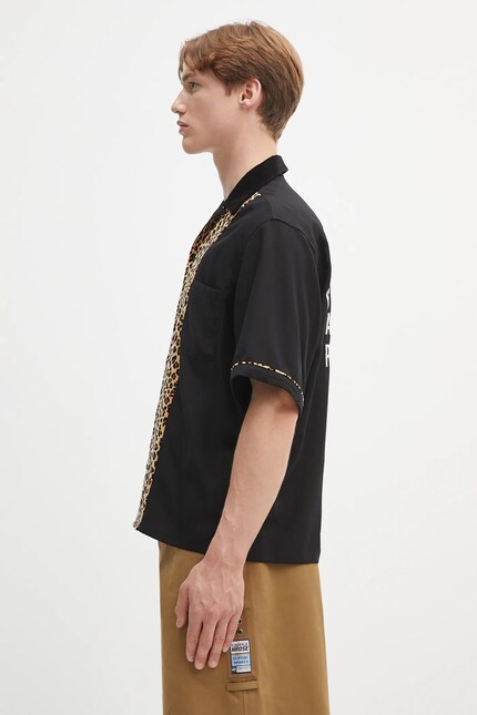 Wacko Maria shirt switching black color relaxed 25SS-WMS-OC14 at