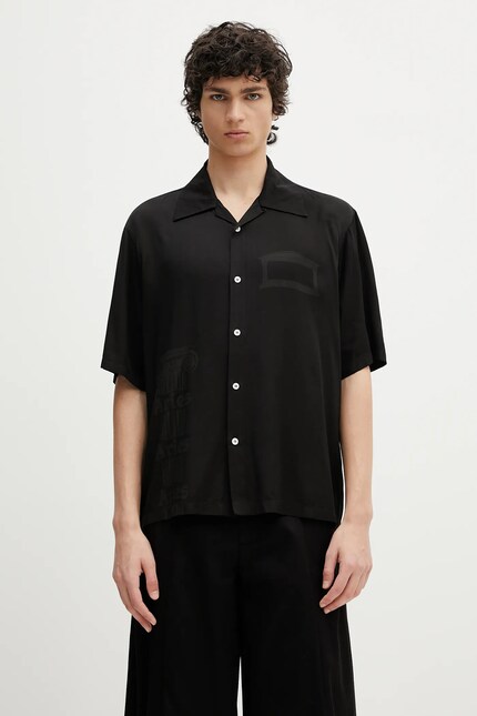 Aries shirt Ancient Column Satin Viscose Hawaiian Shirt PRM EU