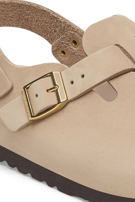 Шльопанці з нубуку Birkenstock Tokio жіночі колір бежевий 1029496