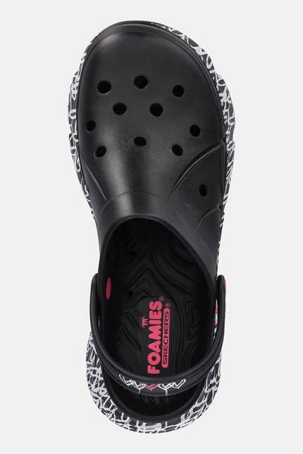 Skechers papuci SKECHERS X JGOLDCROWN culoarea negru, toc pana
