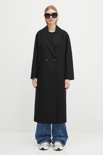 A.P.C. wool coat Manteau Flora black color WOAJS.F01541 at PRM US