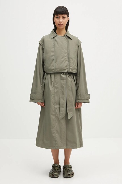 Samsoe Samsoe coat Saraff green color F25100079 at PRM US