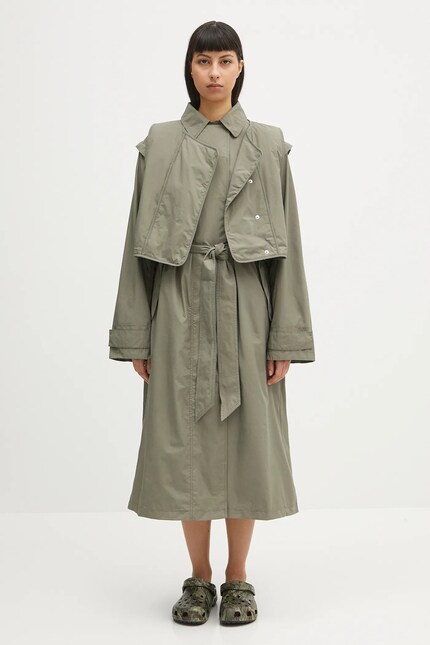 Samsoe Samsoe coat Saraff green color F25100079 at PRM US
