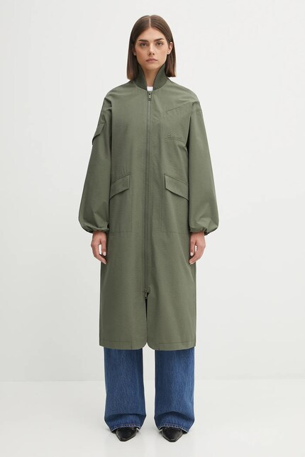 Ganni コート GANNI coat Tech Seersucker Oversized Shell PRM EU
