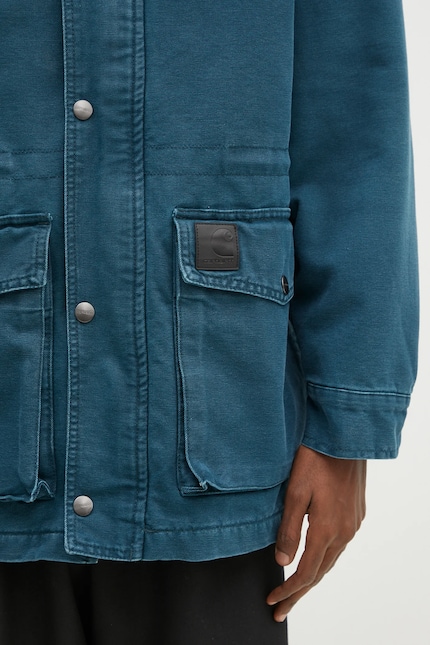 Carhartt WIP cotton jacket OG Santa Fe Coat turquoise color