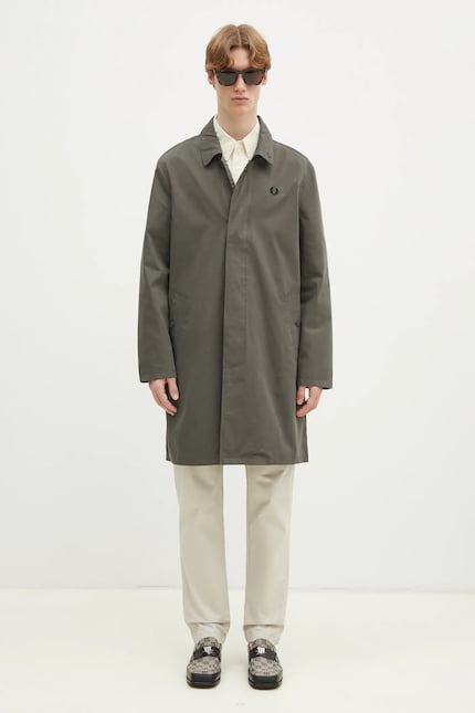 Fred Perry coat men's green color J9036.638 at PRM US Fred Perry coat men's green color J9036.638 at PRM US