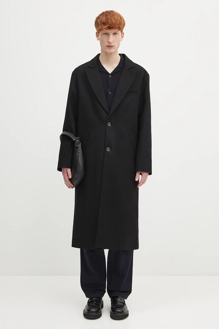 A.P.C. wool coat Manteau Charles black color WOAJS.H01543 at PRM US