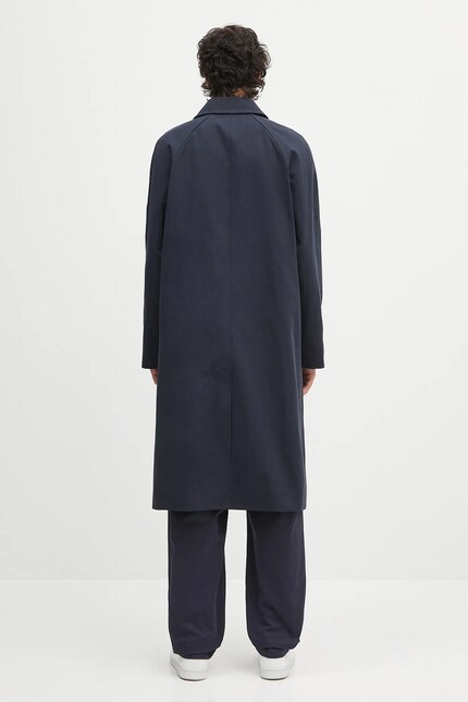 A.P.C. linen blend coat Mac Edouard navy blue color COGXT.M01549