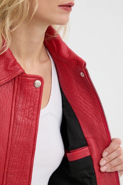 Samsoe Samsoe leather jacket SANOK PRM EU