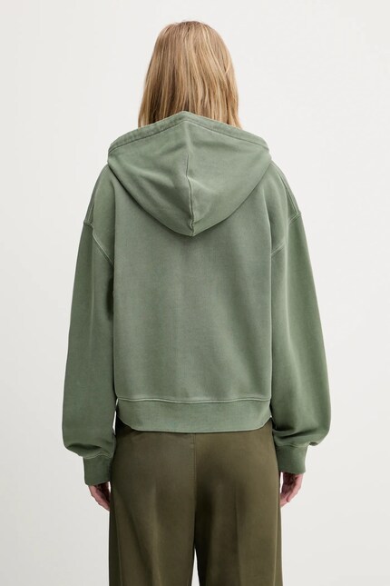 Carhartt WIP cotton sweatshirt Hooded Nelson Jacket green color
