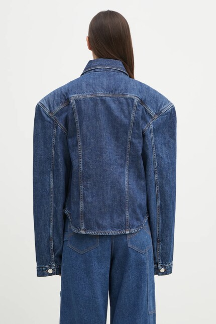 Martine Rose denim jacket Extreme Shoulder Denim navy blue color