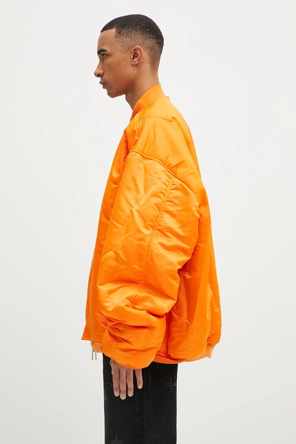 VETEMENTS jacket Oversized Leather Bomber men's black color