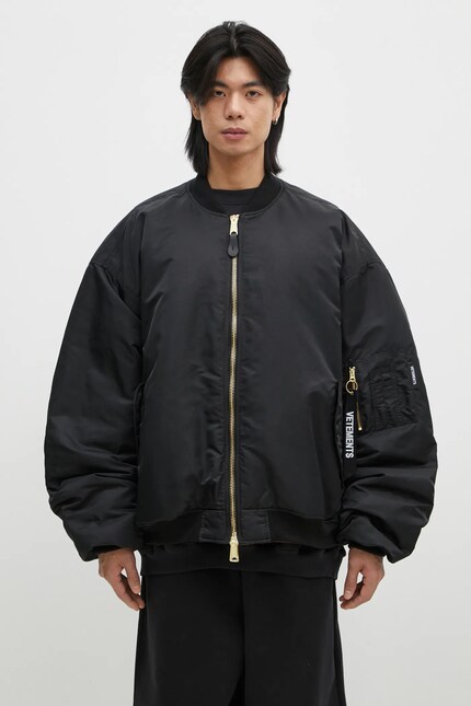 VETEMENTS reversible bomber jacket Double Zip Bomber men's black