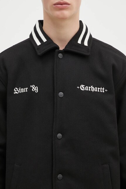 Carhartt WIP wool blend jacket Wool Coach Jacket black color