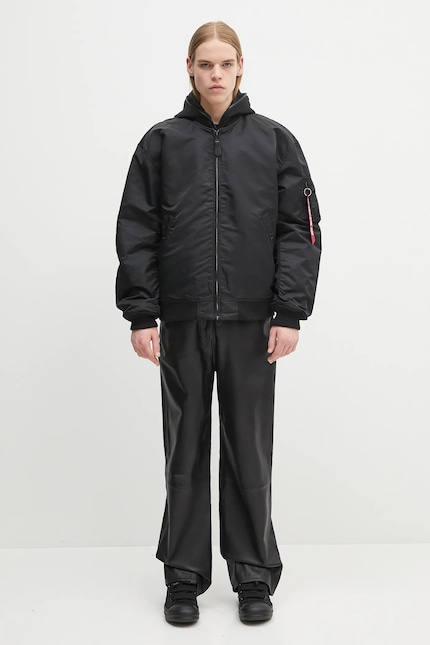Alpha Industries bomber jacket MA-1 D-Tec Studio LW black color