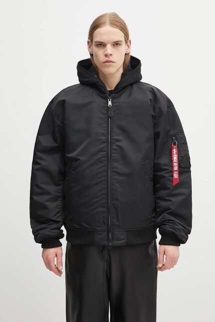 Alpha Industries bomber jacket MA-1 D-Tec Studio LW black color