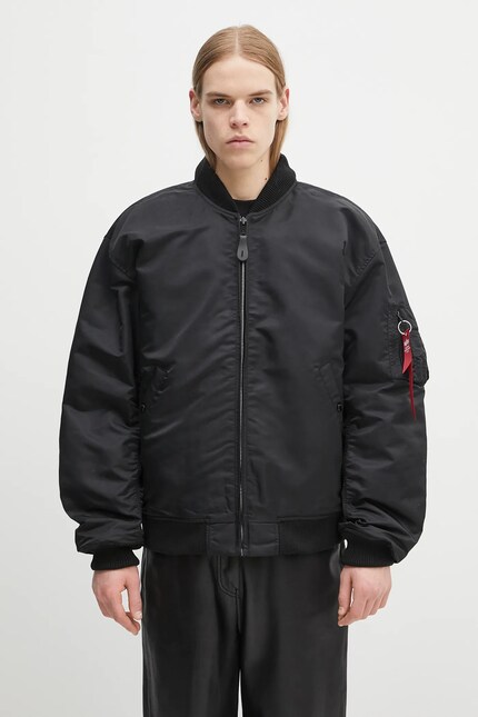 Alpha Industries bomber jacket MA-1 D-Tec Studio LW black color