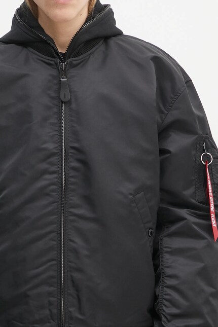 Alpha Industries bomber jacket MA-1 D-Tec Studio LW black color