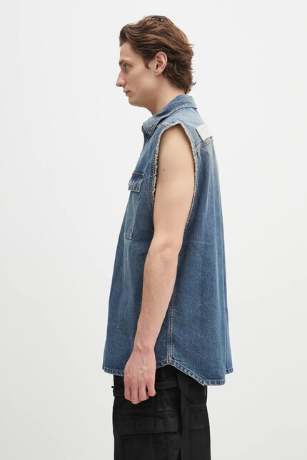 Rick Owens DRKSHDW denim vest Tommy Jumbo Outershirt men's blue