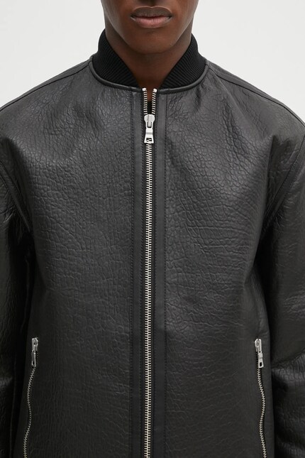 MKI MIYUKI ZOKU leather jacket Shearling Bomber Jacket black color