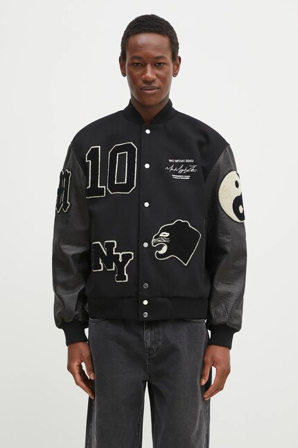 ジャケット・アウター MIYUKI MKI MIYUKI ZOKU wool bomber jacket Patch Varsity black color PATCH