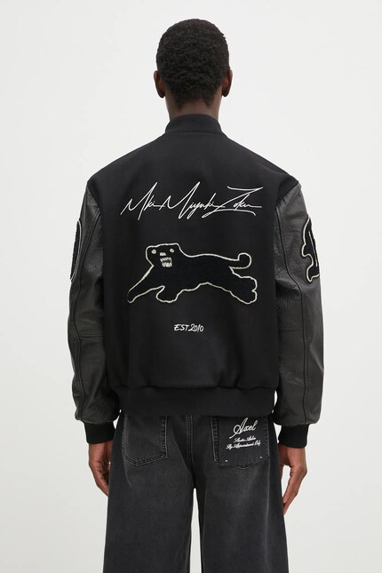 MKI MIYUKI ZOKU wool bomber jacket Patch Varsity black color PATCH